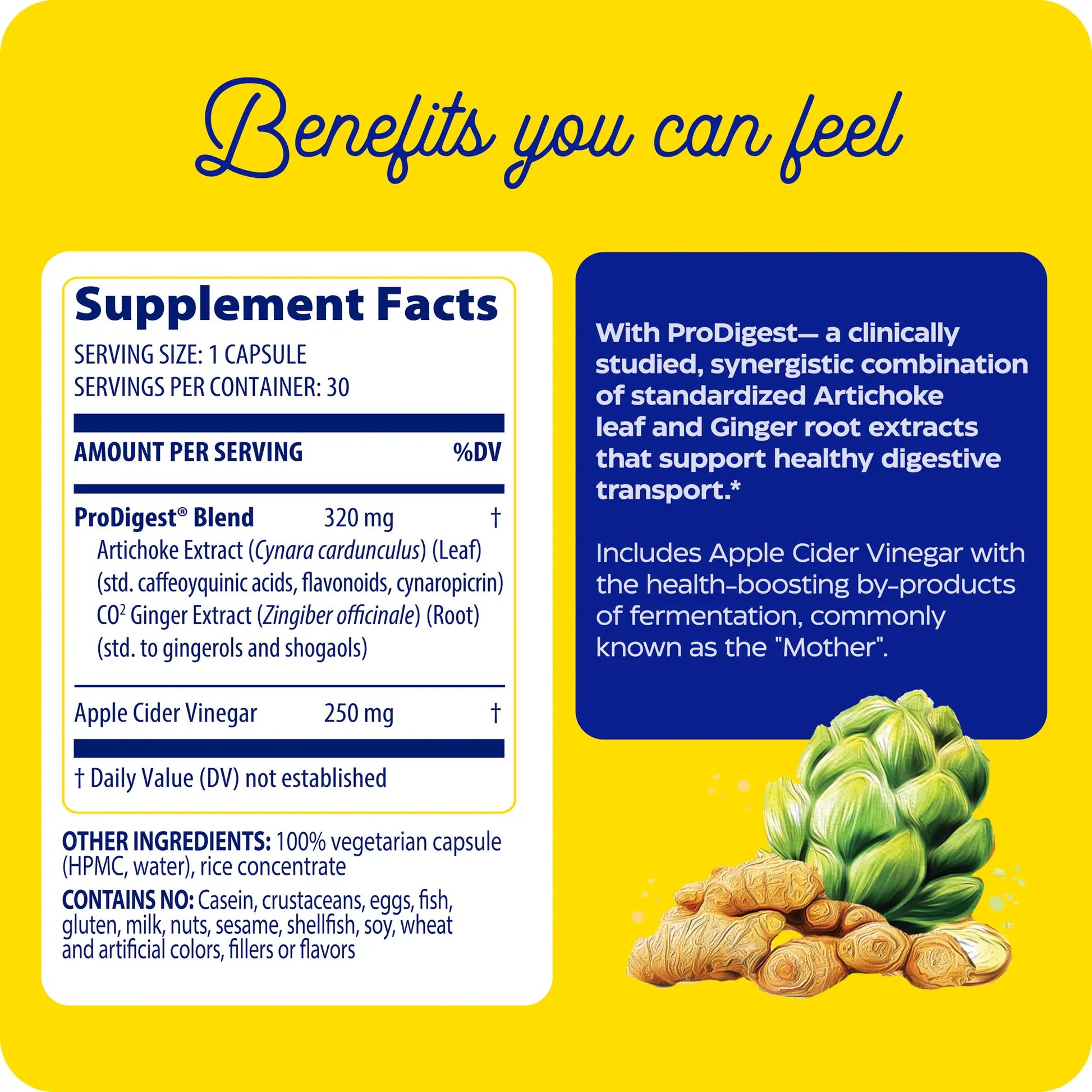 Supplement facts panel and benefits you can feel