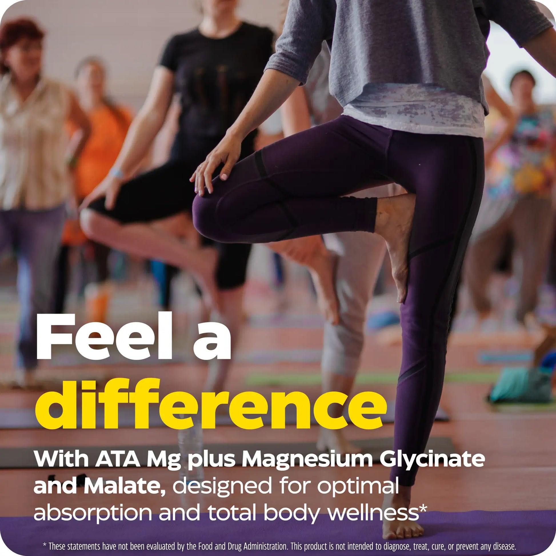 Feel a difference with Enzymedicas Products, women doing yoga in the background