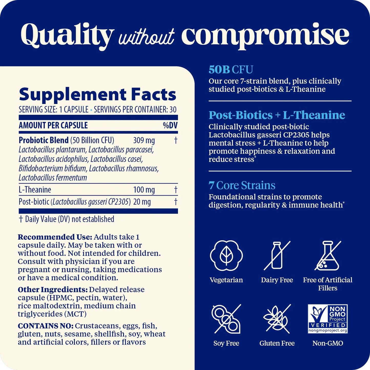 Supplement facts panel and quality without compromise with SubCulture mood