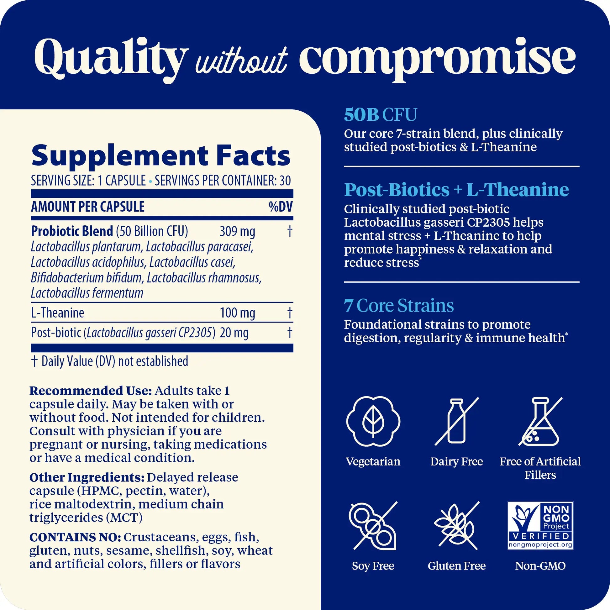 Supplement facts panel and quality without compromise with SubCulture mood