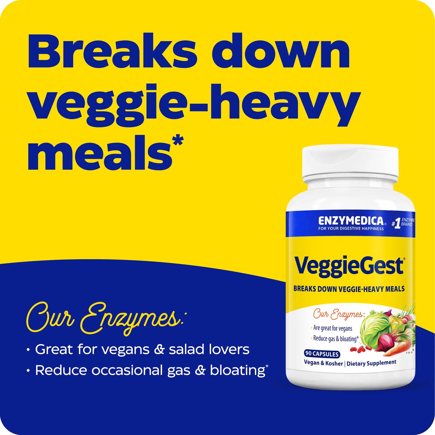 Advertisement for Veggie Gest, Breaks down veggie-heavy meals