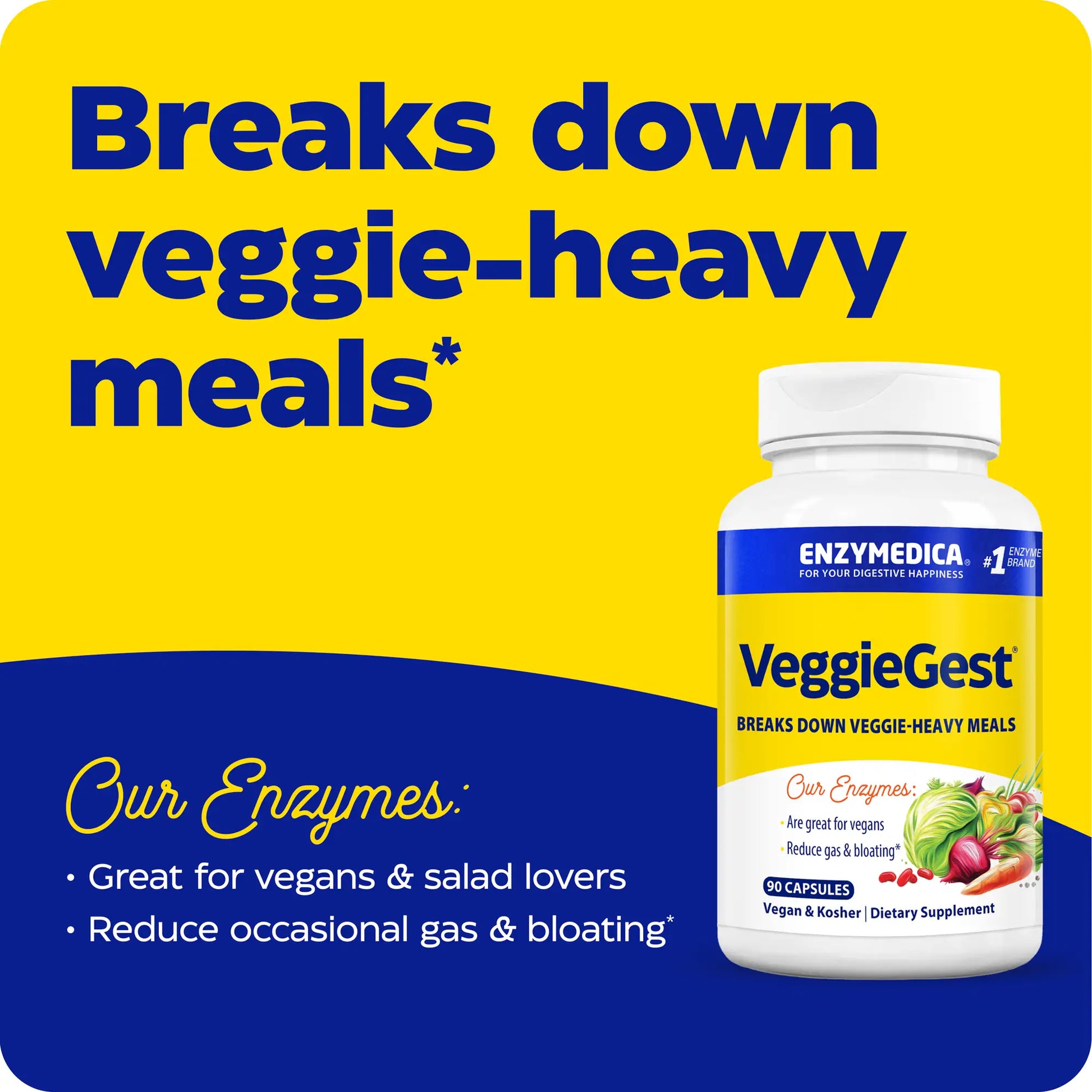Advertisement for Veggie Gest, Breaks down veggie-heavy meals