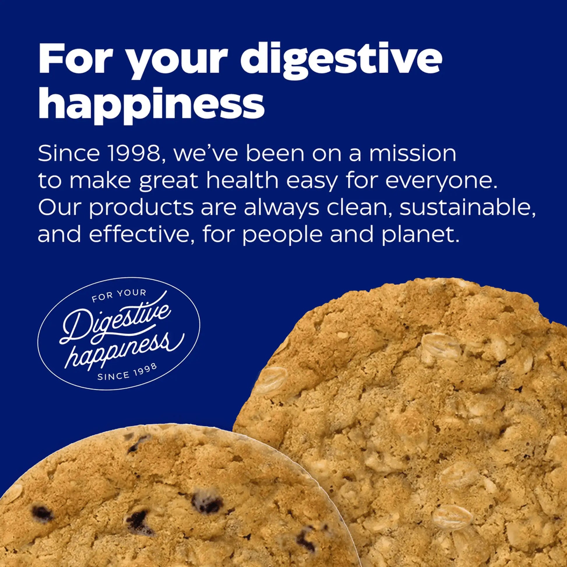 Advertisement for digest gold fiber cookies harvest oat, for your digestive happiness