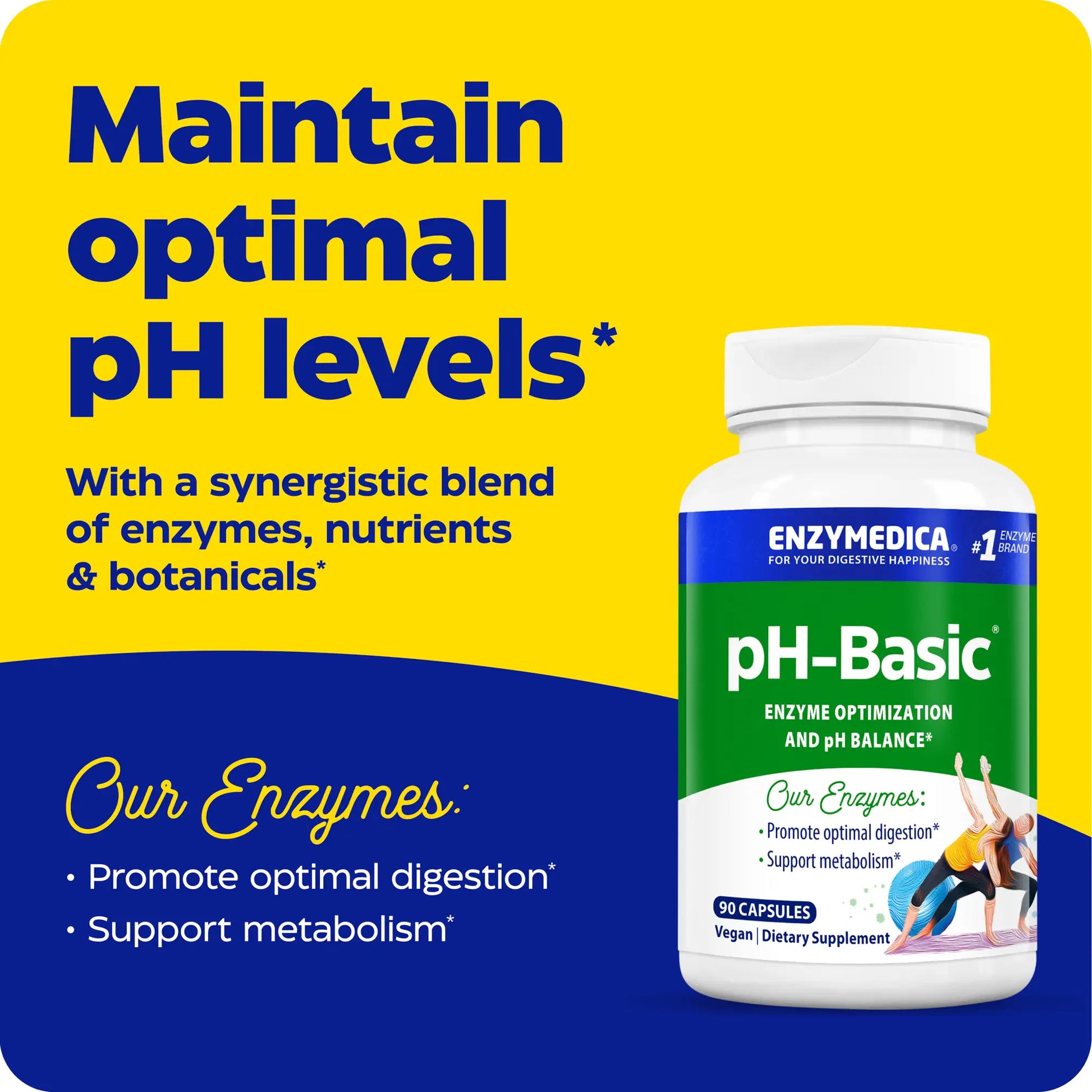 Advertisement for pH basic, maintain optimal pH levels