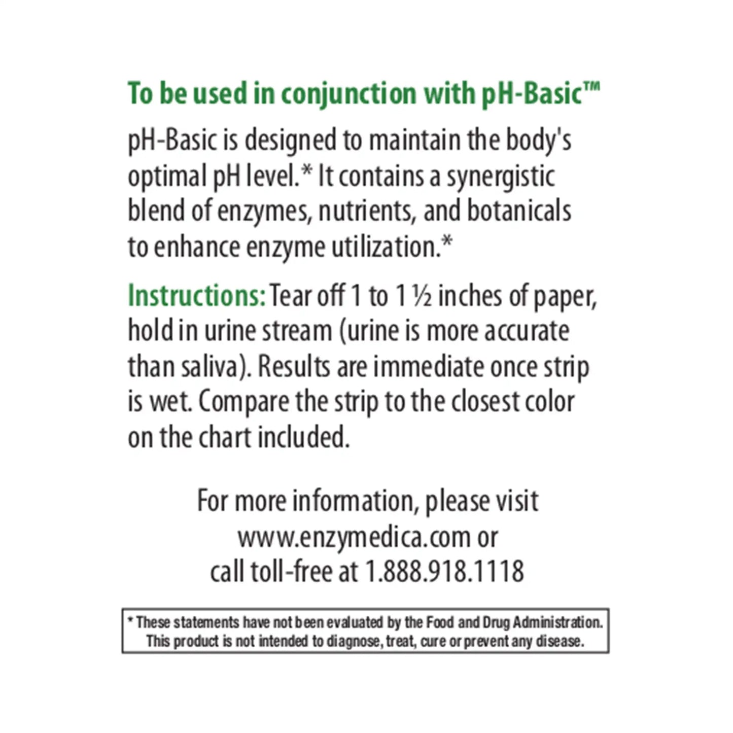 Back of pH strips carton with instructions on how to use