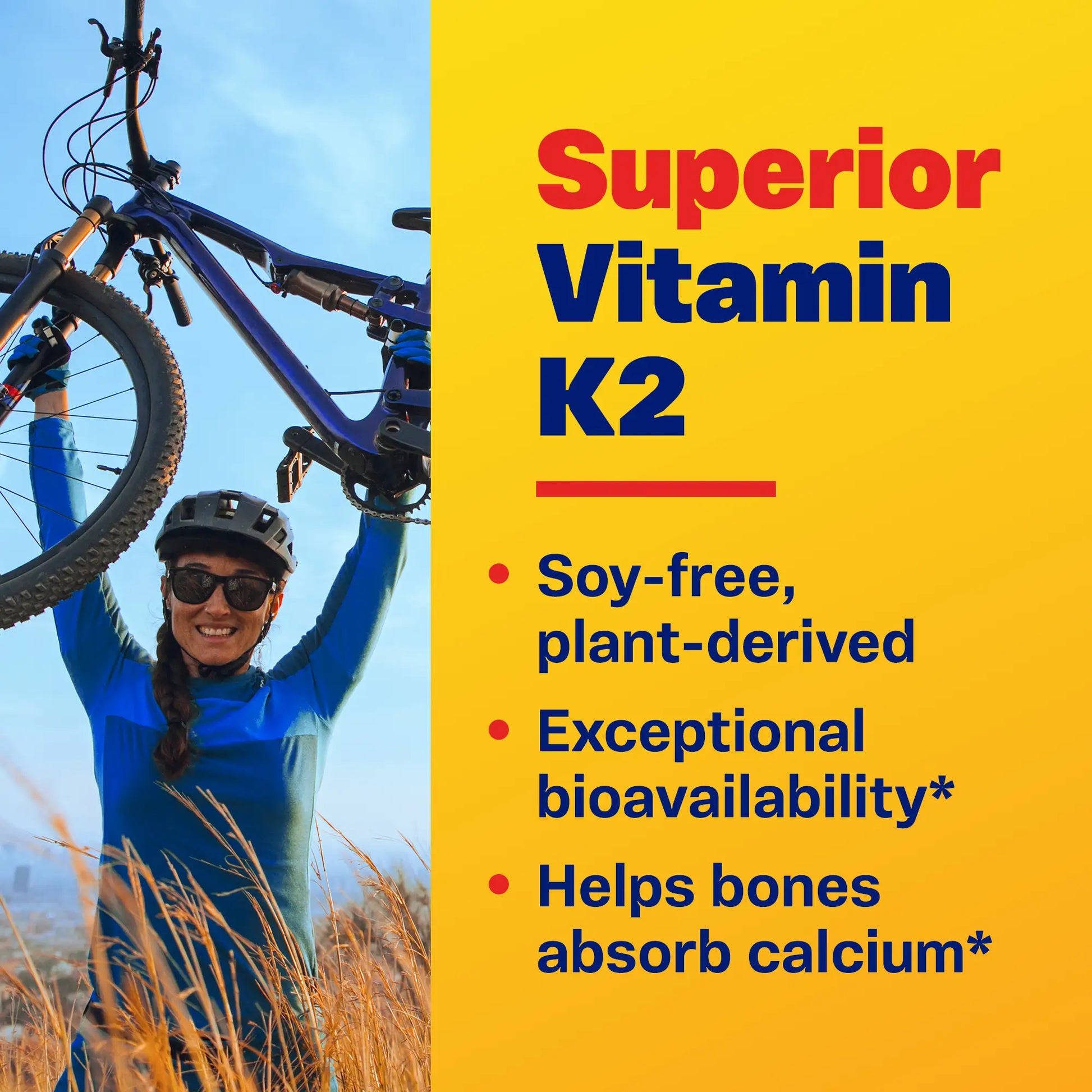 Advertisement for Vitamin D3+K2, Superior Vitamin K2