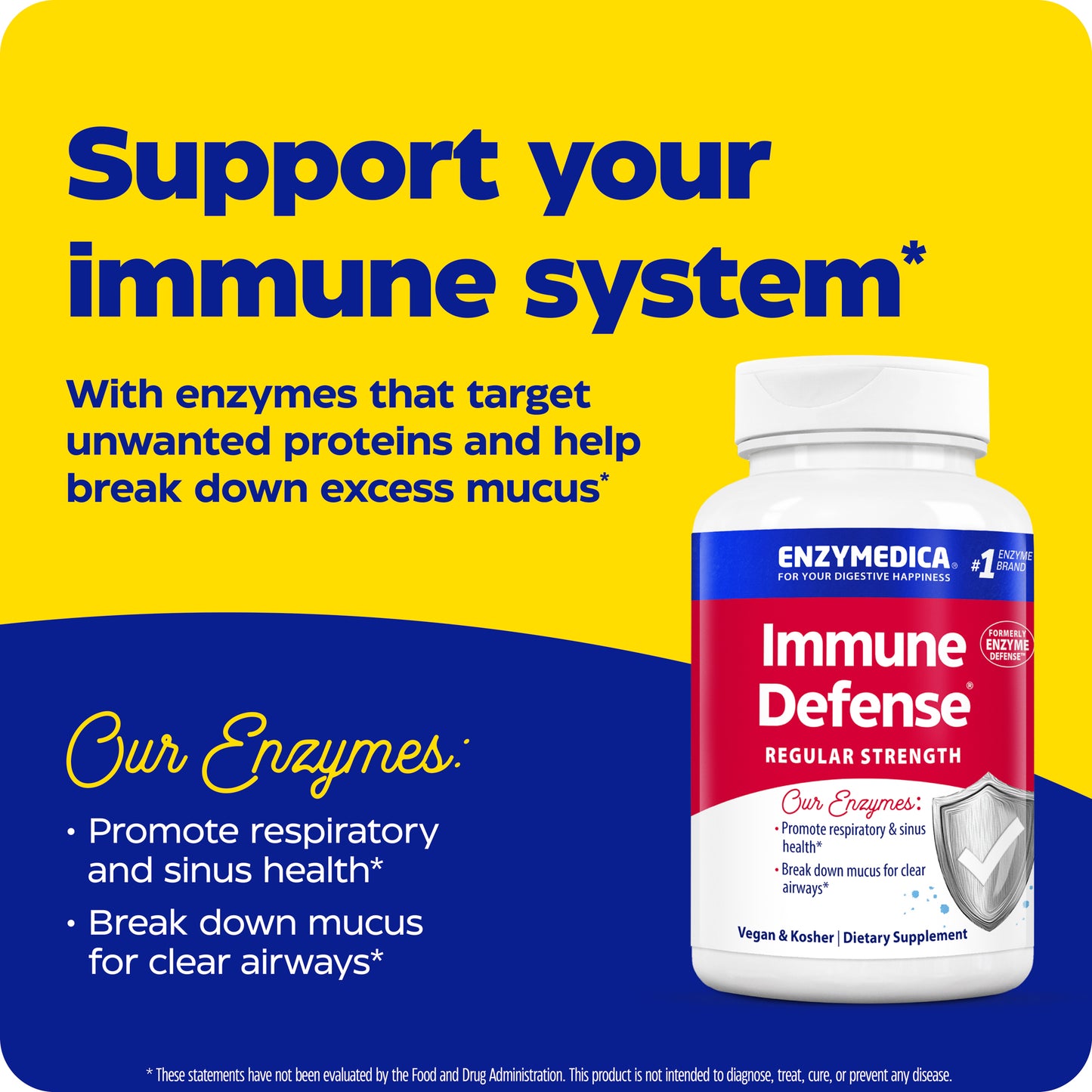 advertisement for enzymedicas product immune defense, support your immune system