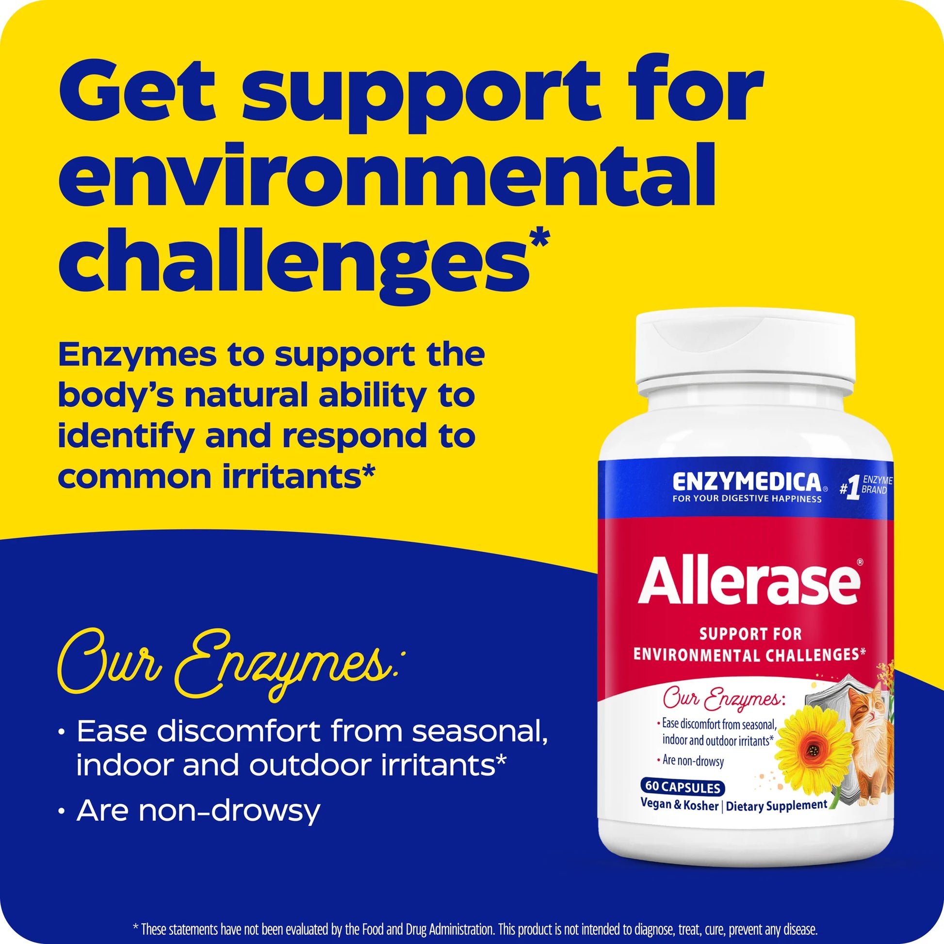 advertisement for allerase, get support for environmental challenges