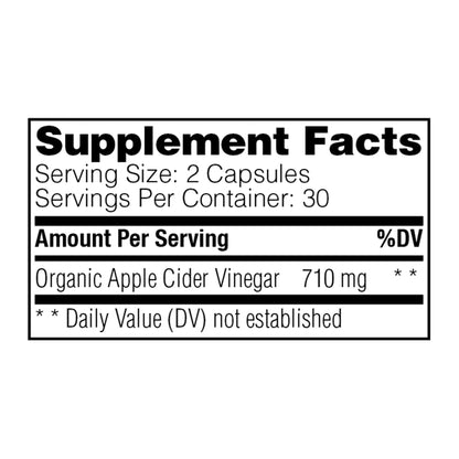 supplement facts panel for apple cider vinegar