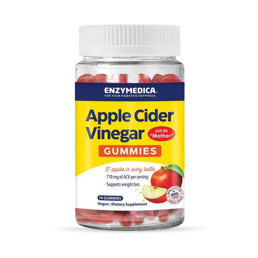 A bottle of Apple Cider Vinegar Gummies that holds 74 gummies