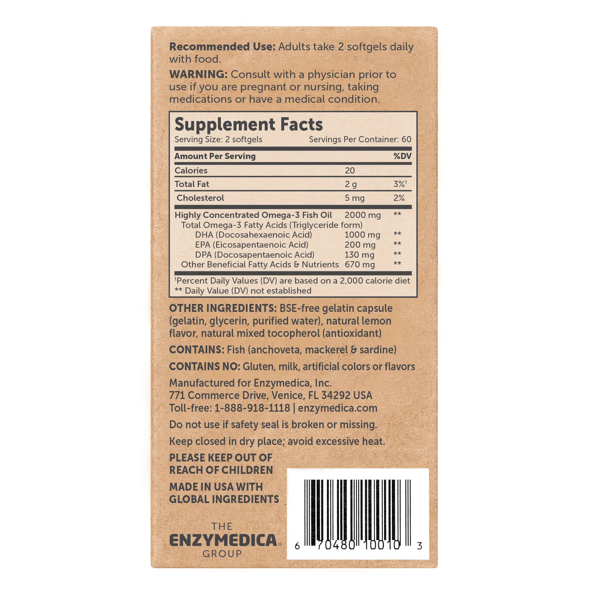 supplement facts panel and back of carton for aqua biome max strength