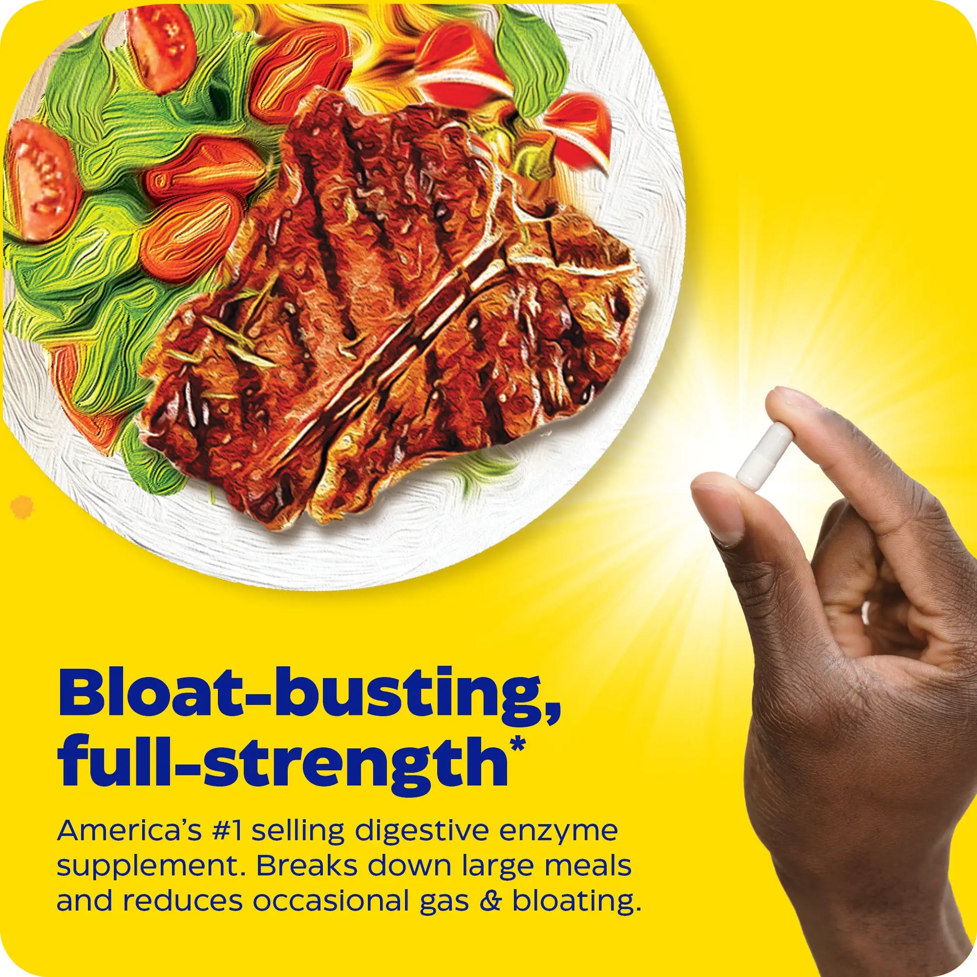 advertisement for digest gold, bloat-busting and full-strength