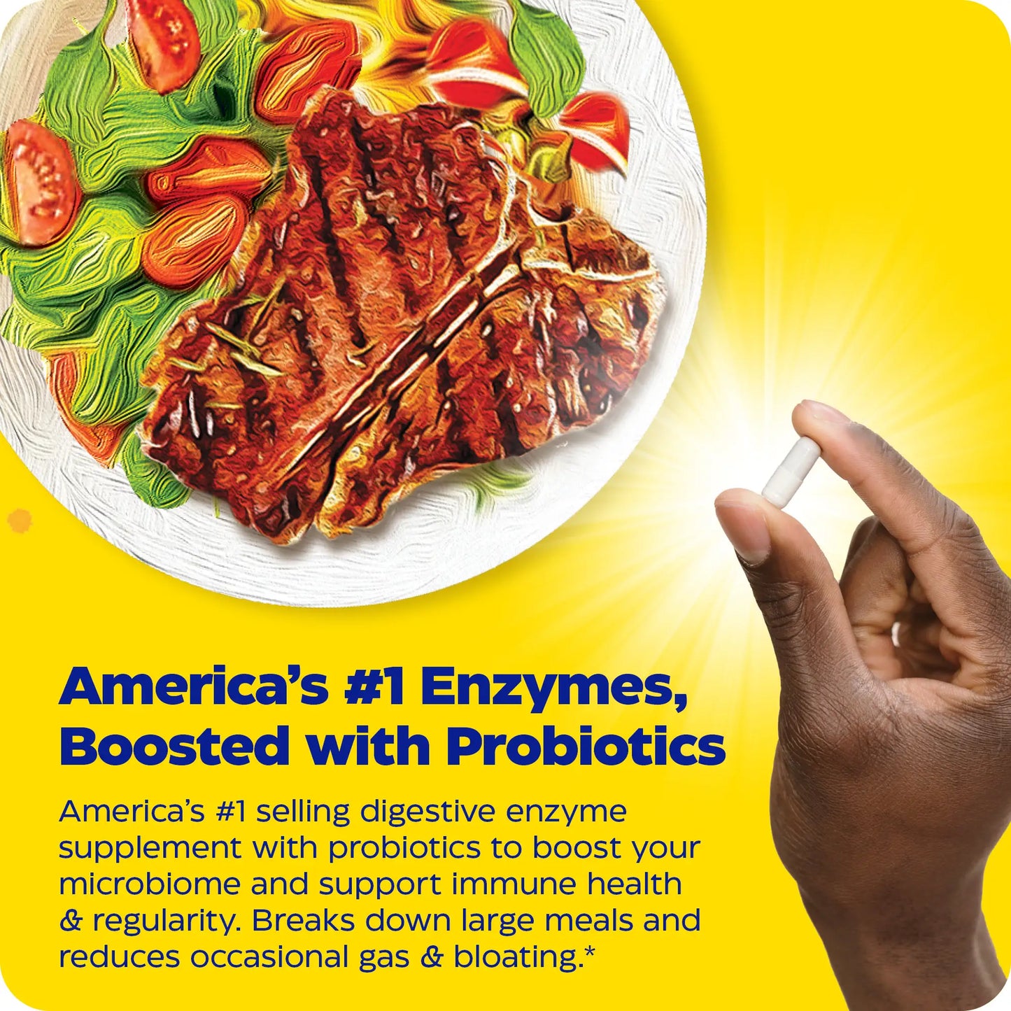 advertisement for digest gold probiotics, americas #1 enzymes, boosted with probiotics