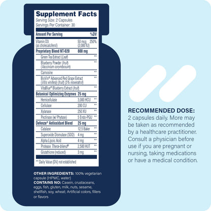 The supplement facts panel of ES Stem XCell with a light blue background