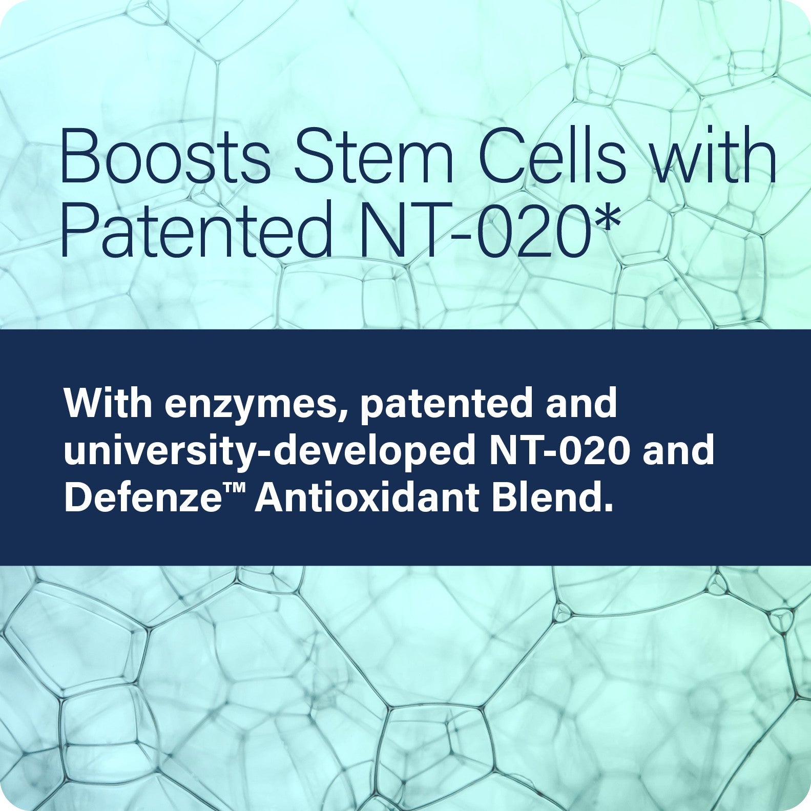 Advertisement for ES Stem XCell and how it boosts stem cells with patented NT-020