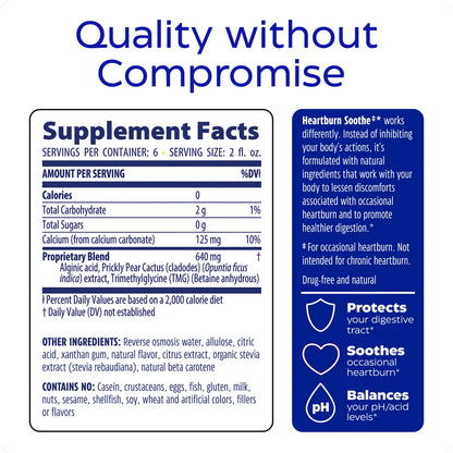 Supplement label with 'Quality without Compromise' text on a white background
