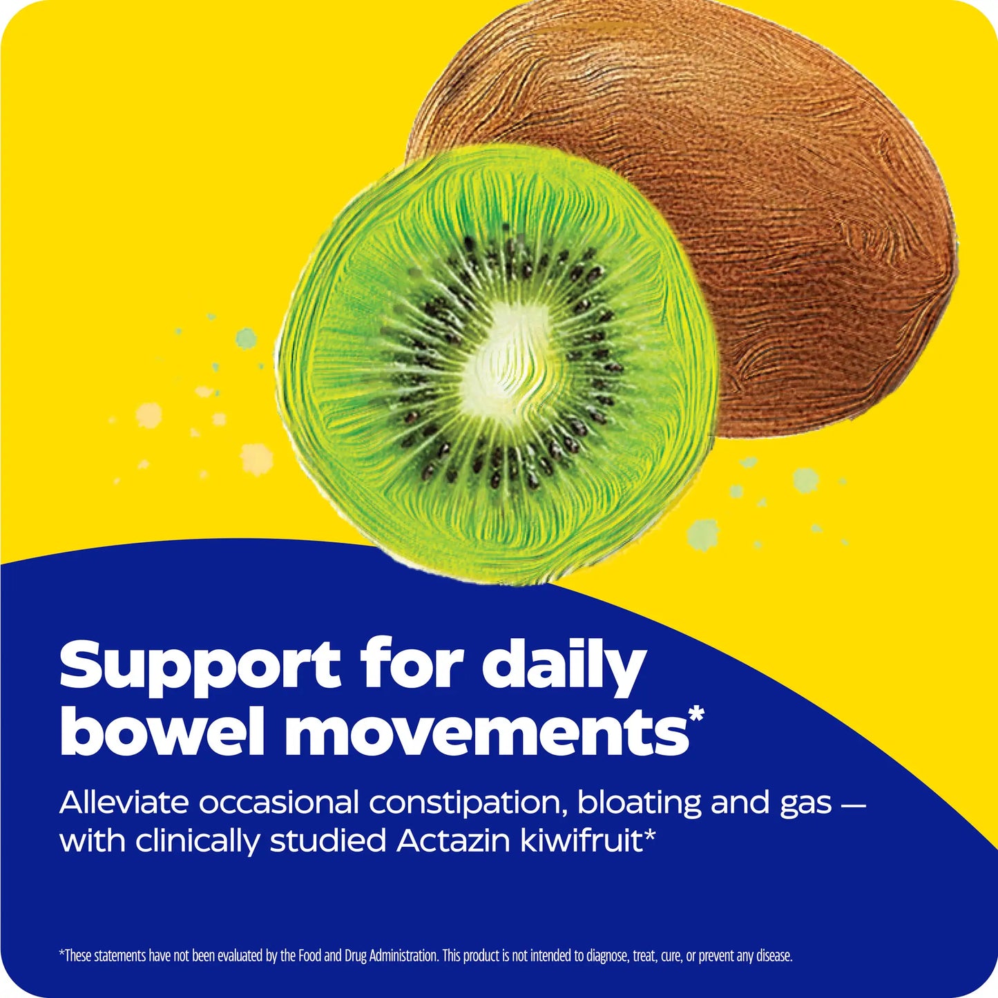 Support for daily bowel movements with kiwi regularity