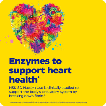 advertisement for natto-k, enzymes to support heart health