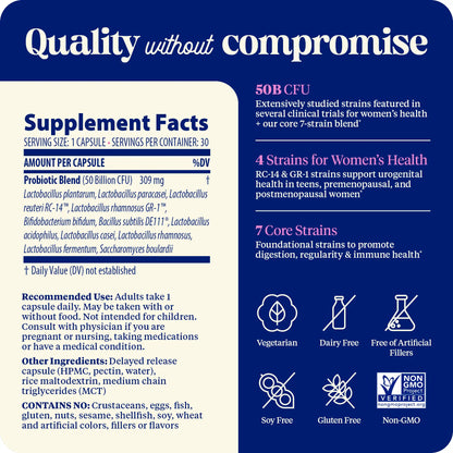 SubCulture Women supplement facts panel and quality without compromise