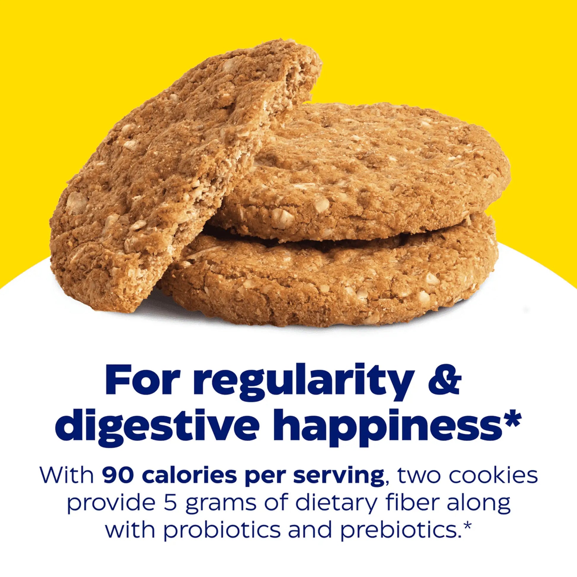 Advertisement for digest gold fiber cookies harvest oat, for your digestive happiness