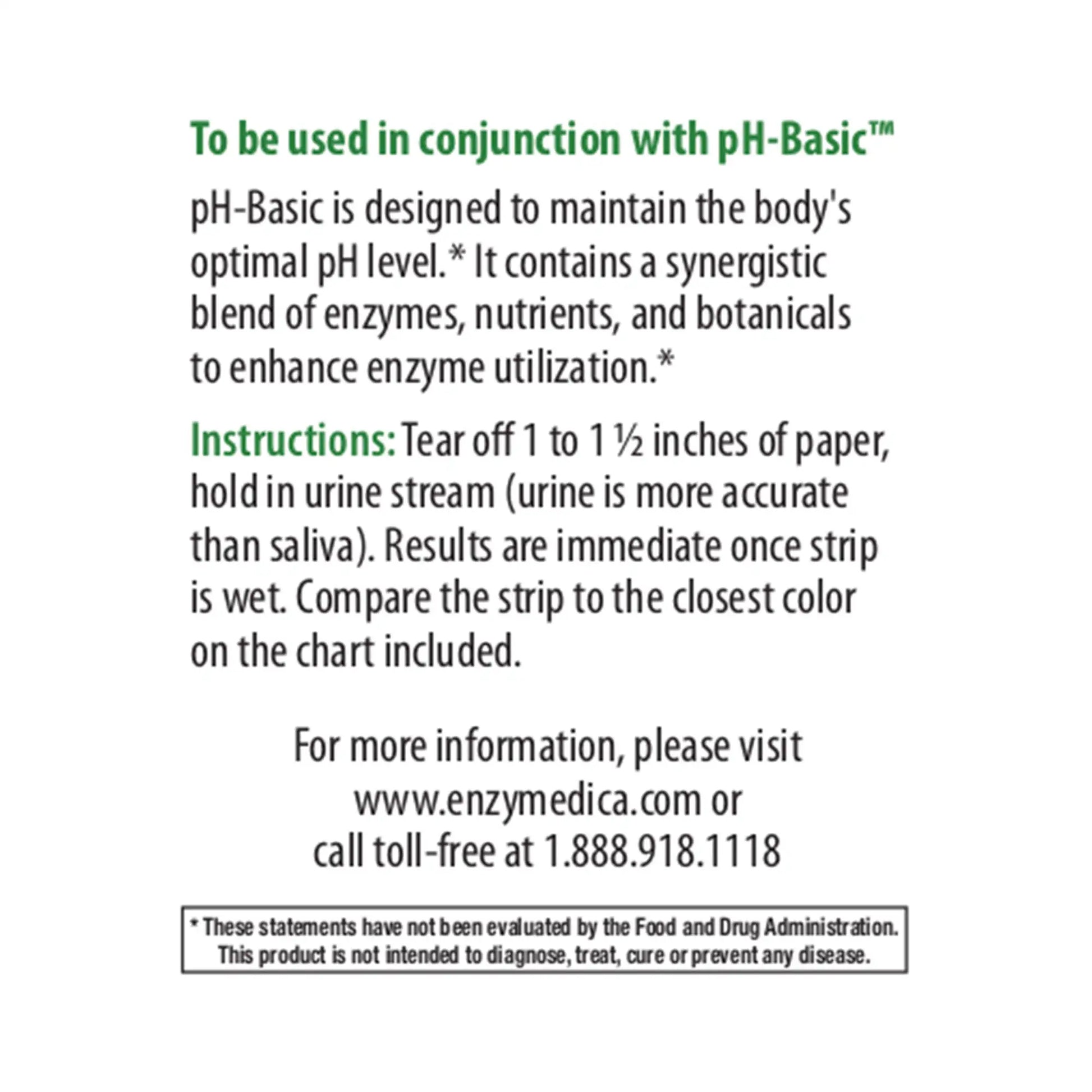 Back of pH strips carton with instructions on how to use